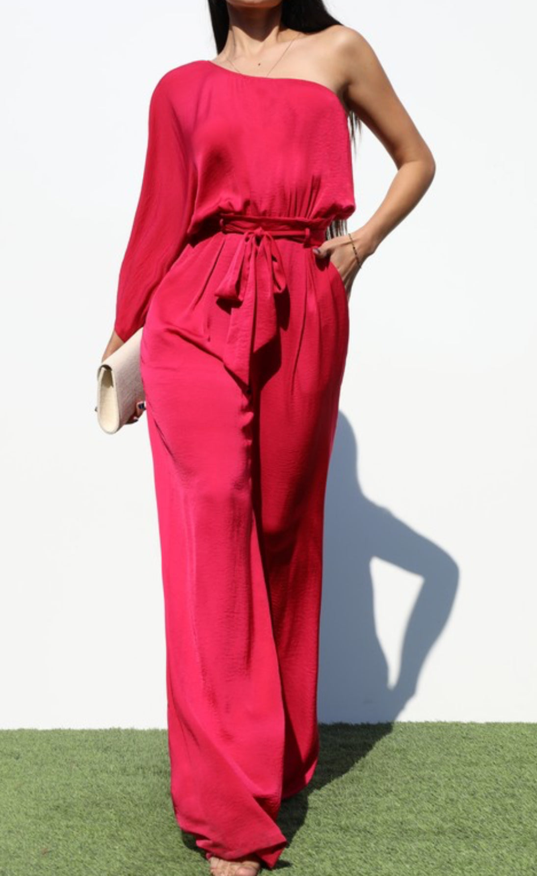 FUSCHIA LOOSE FIT JUMPSUITE