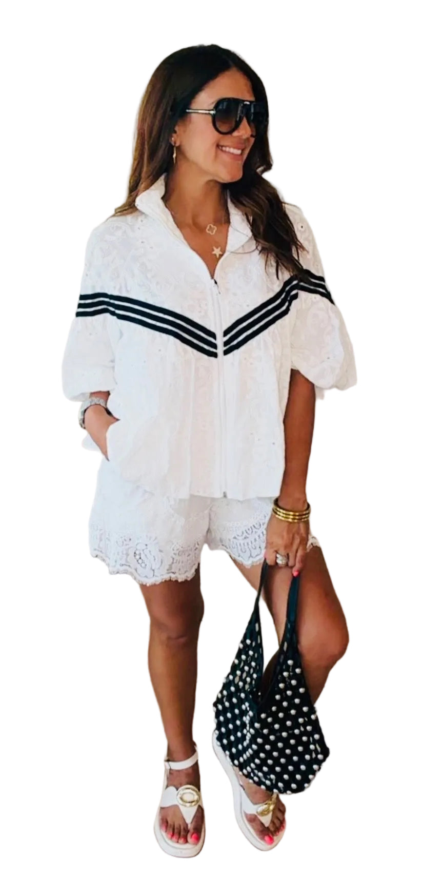 Portofino Top Black detail