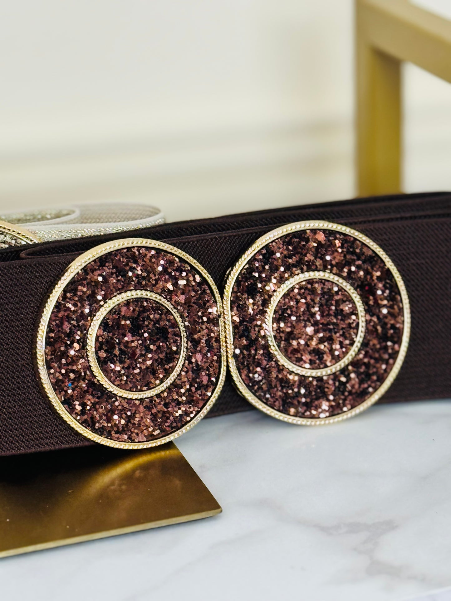 Cholate and gold belt