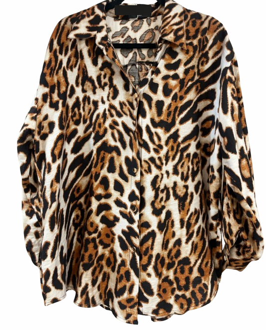 Leopard long sleeve blouse