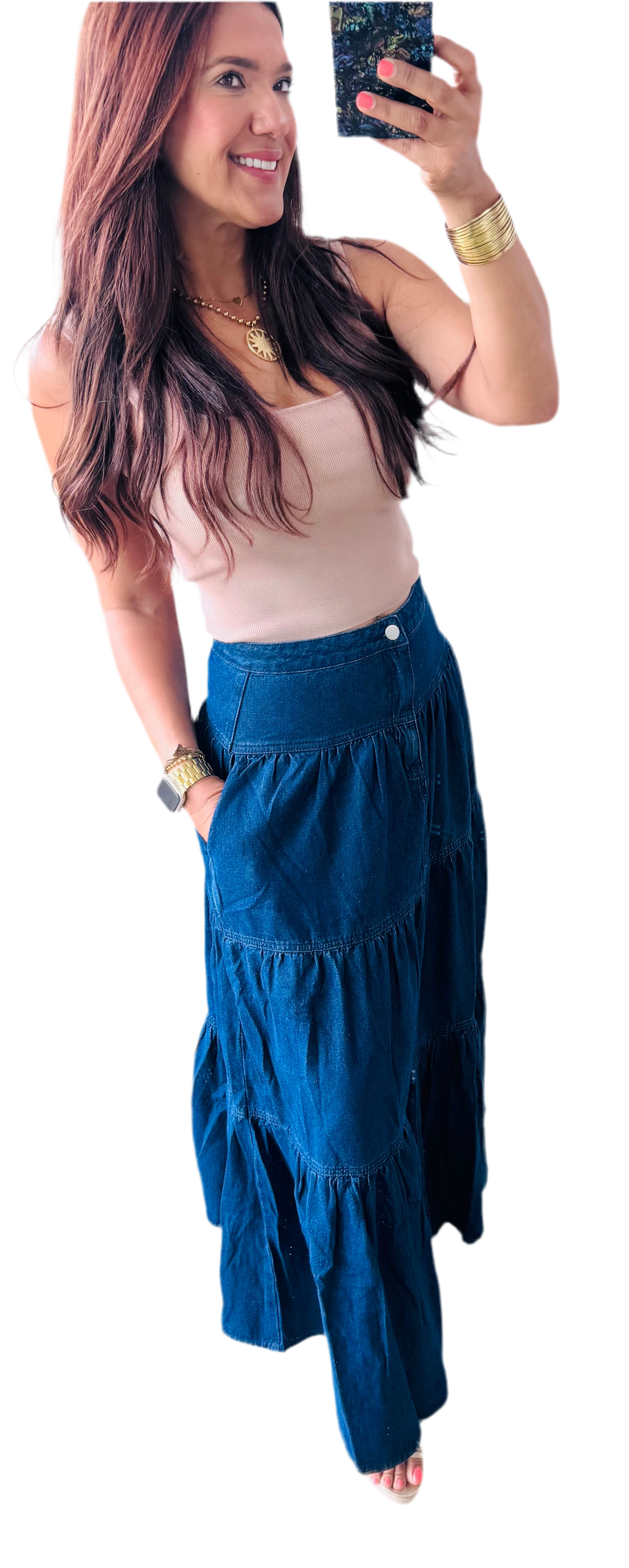Denim Maxi Skirt