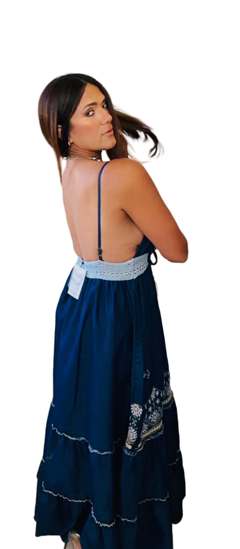 Italian Embroidered Boho Maxi Dress