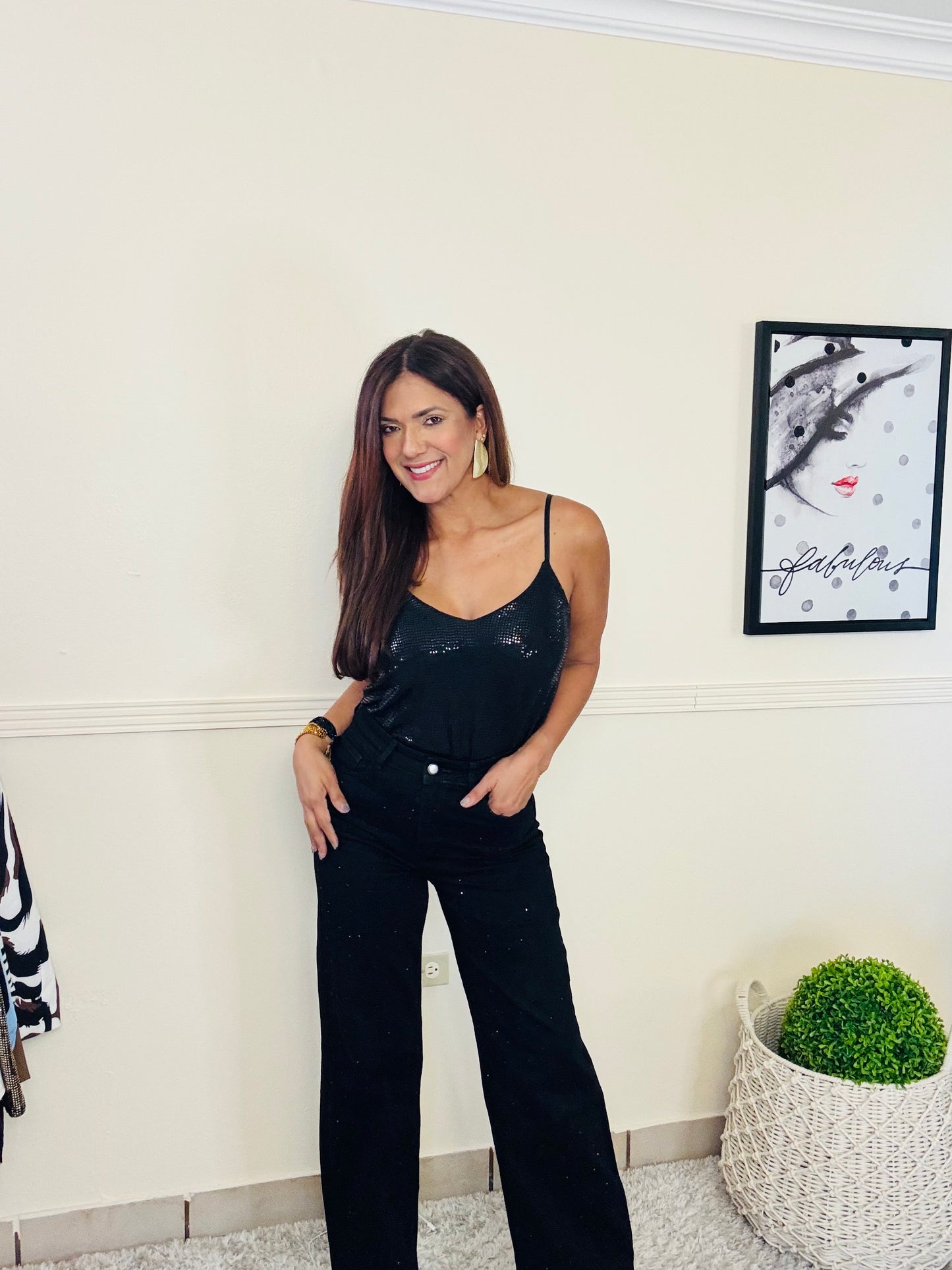 Black Shimmer Top