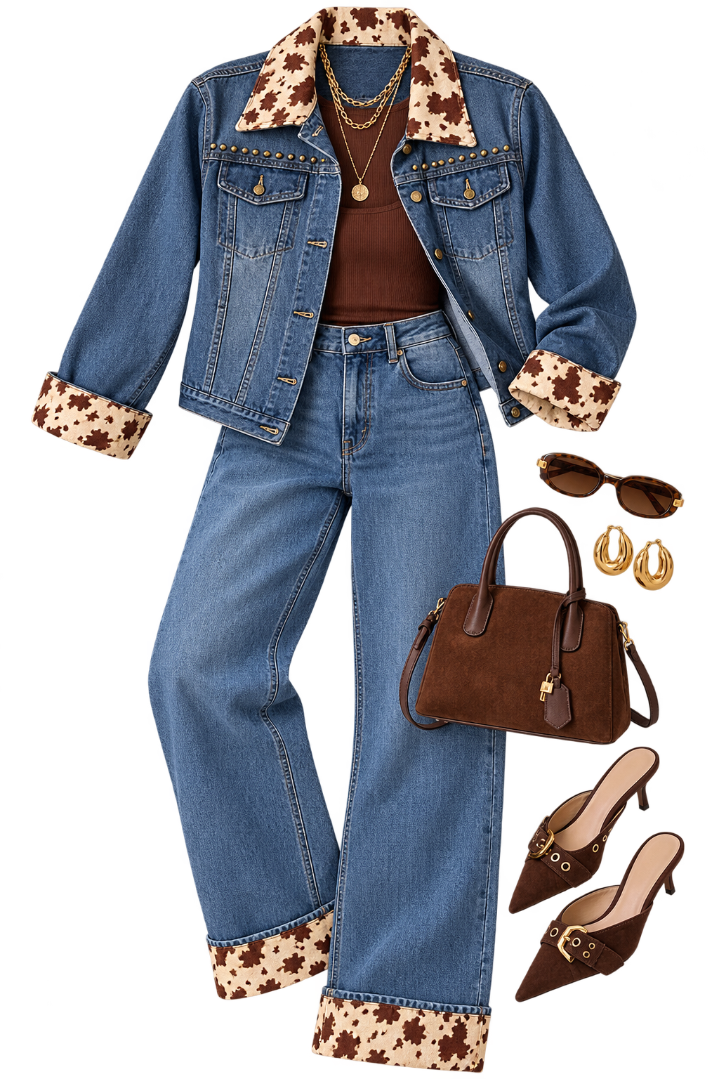 Studded Denim Jeans/Italian