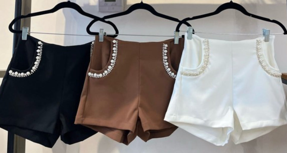Pearls & Rhinestone shorts