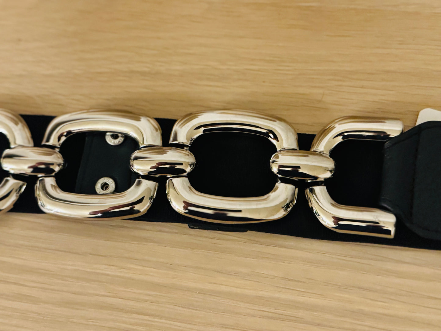 Dress Belt - Black and Silver One Size