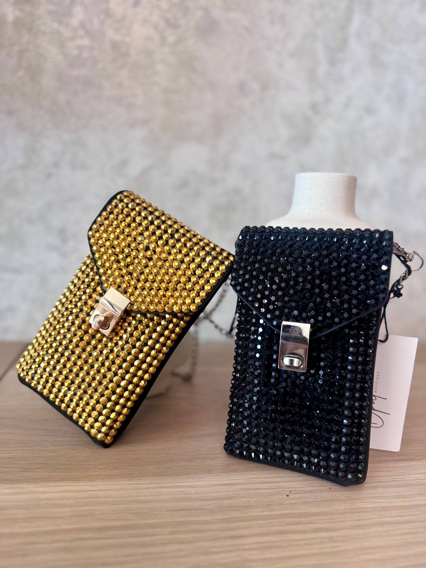 Rhinestone Cellphone Crossbody Bag
