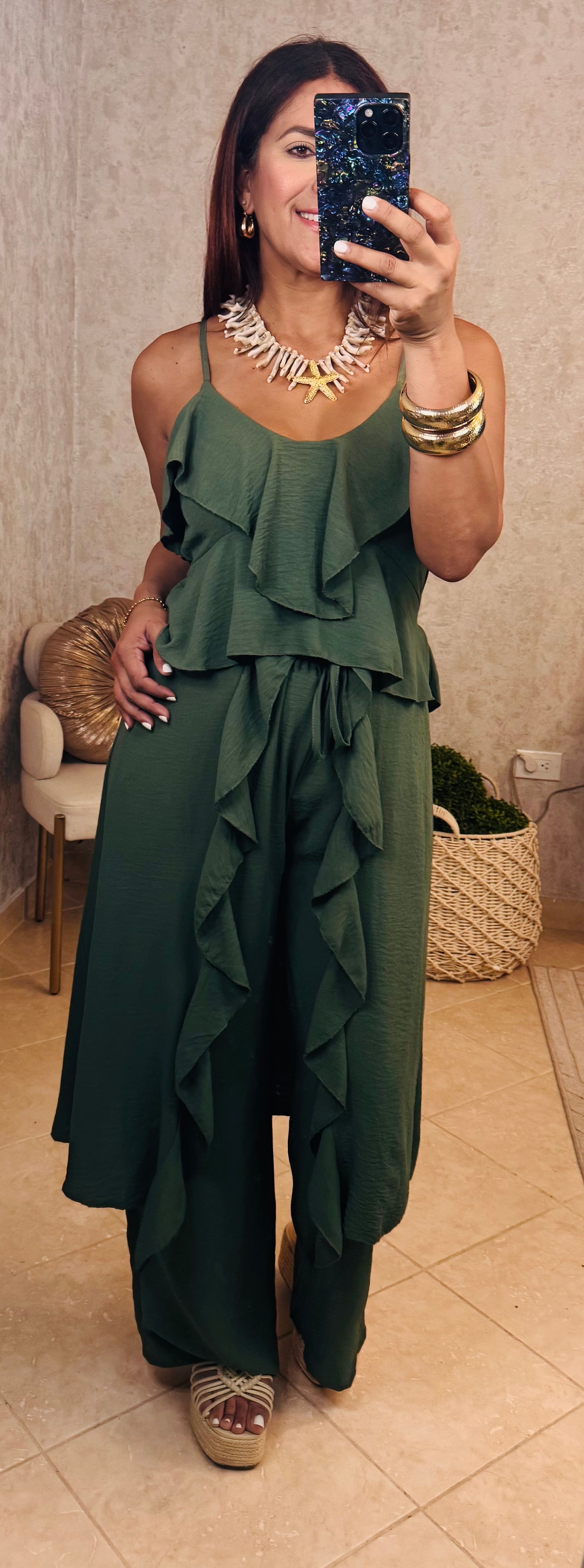 Green Ruffle Set