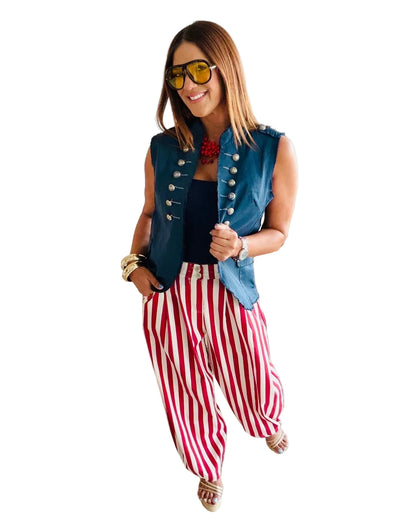 Stripe red pants