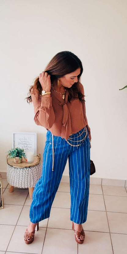 Stripe Barrel Pant