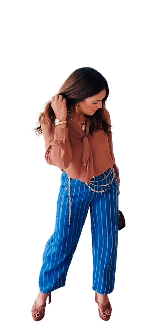 Stripe Barrel Pant