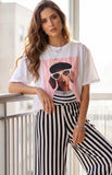 T-shirt pink Striped