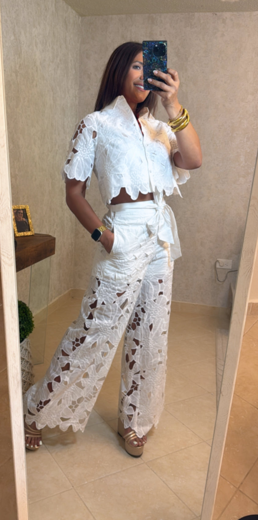 White Lace Sleeve Set