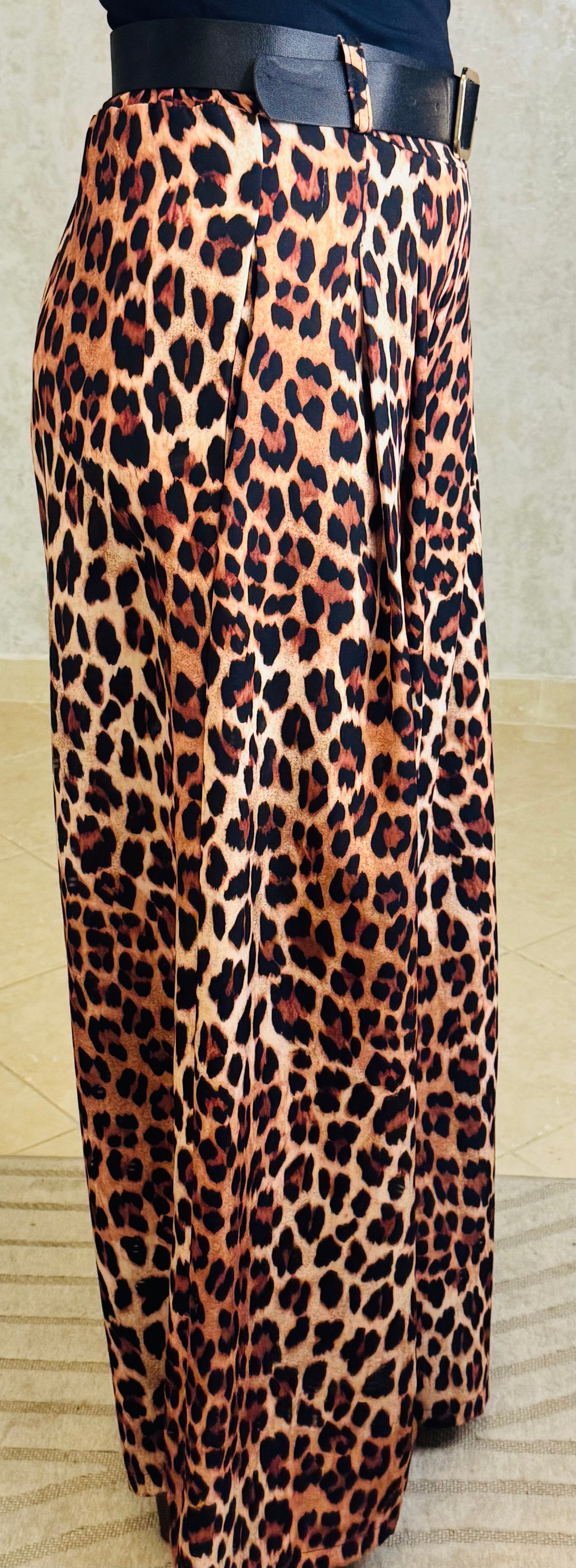 Wide-Leg Animal Print