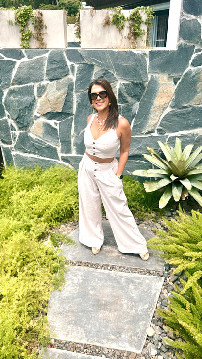 Sand Resort - Crop Top and Pant Set