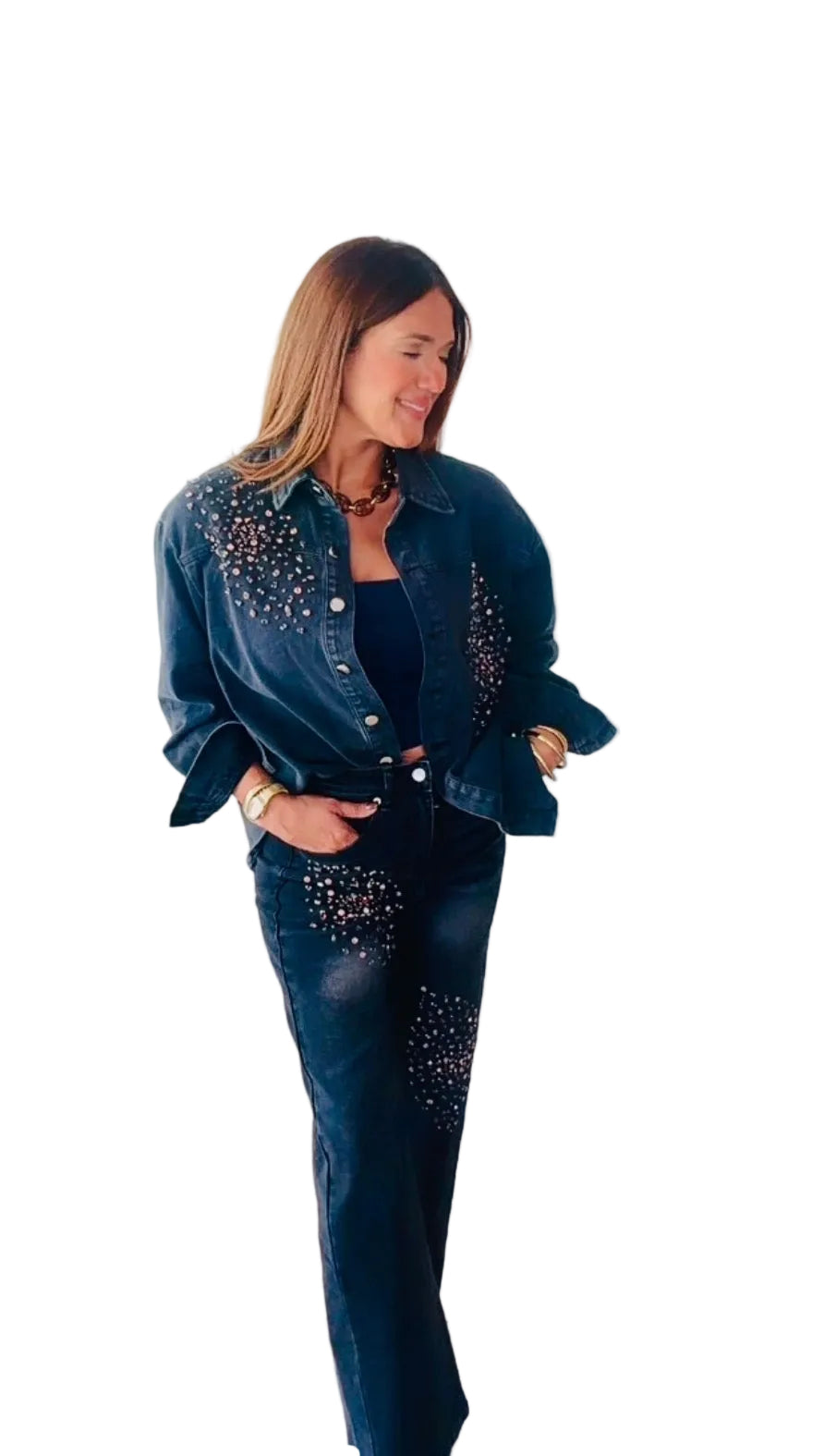 Embellished Denim Shirt