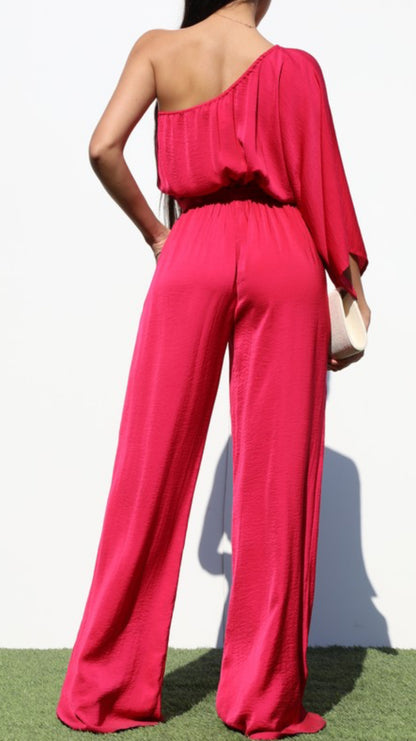 FUSCHIA LOOSE FIT JUMPSUITE
