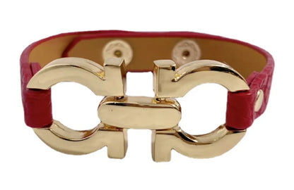 Leather woman bangle- Alloy plating