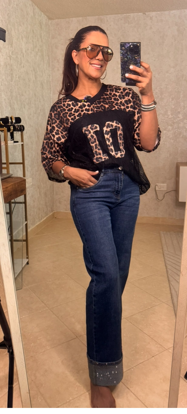 Denim- rhinestone details