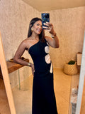 Black and Green White Flower Dress