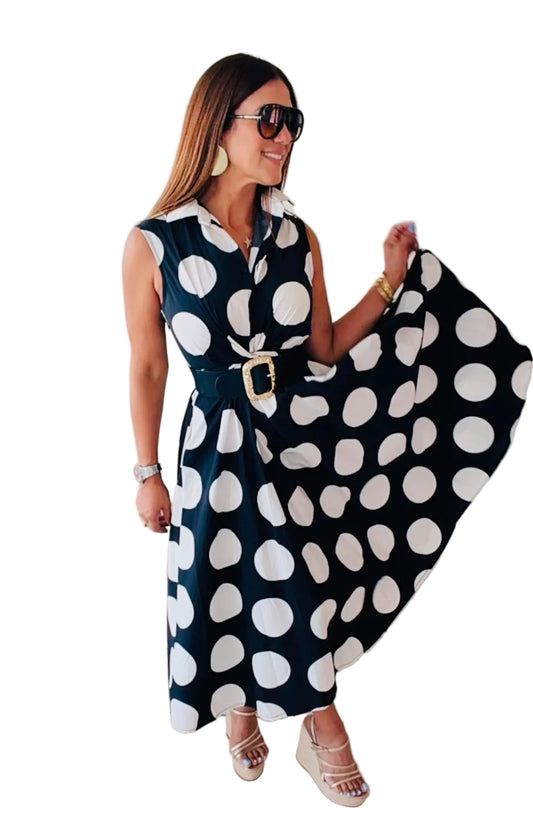 Black and White Polka Dress/Italian