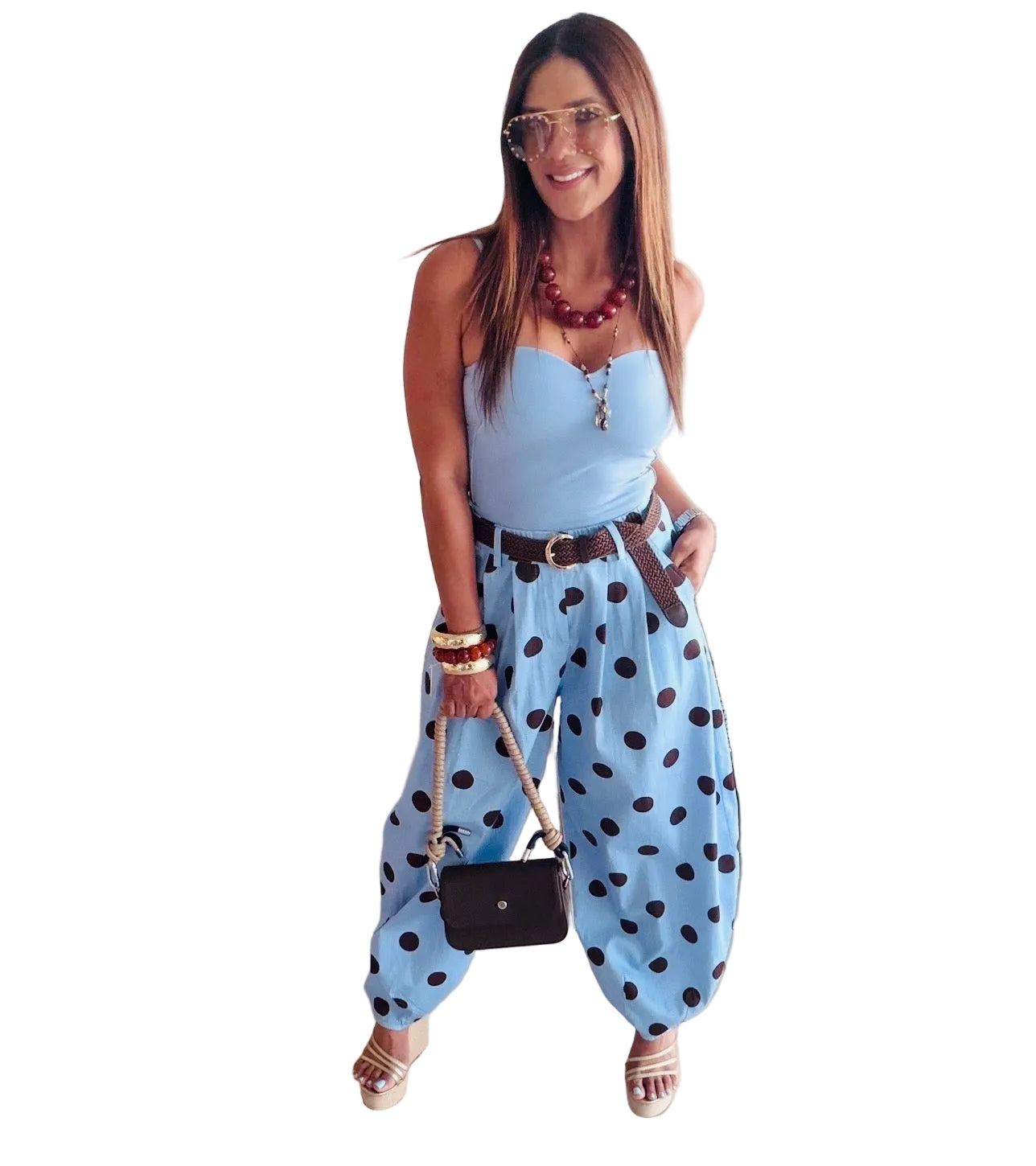 Polkadots babe blue pants