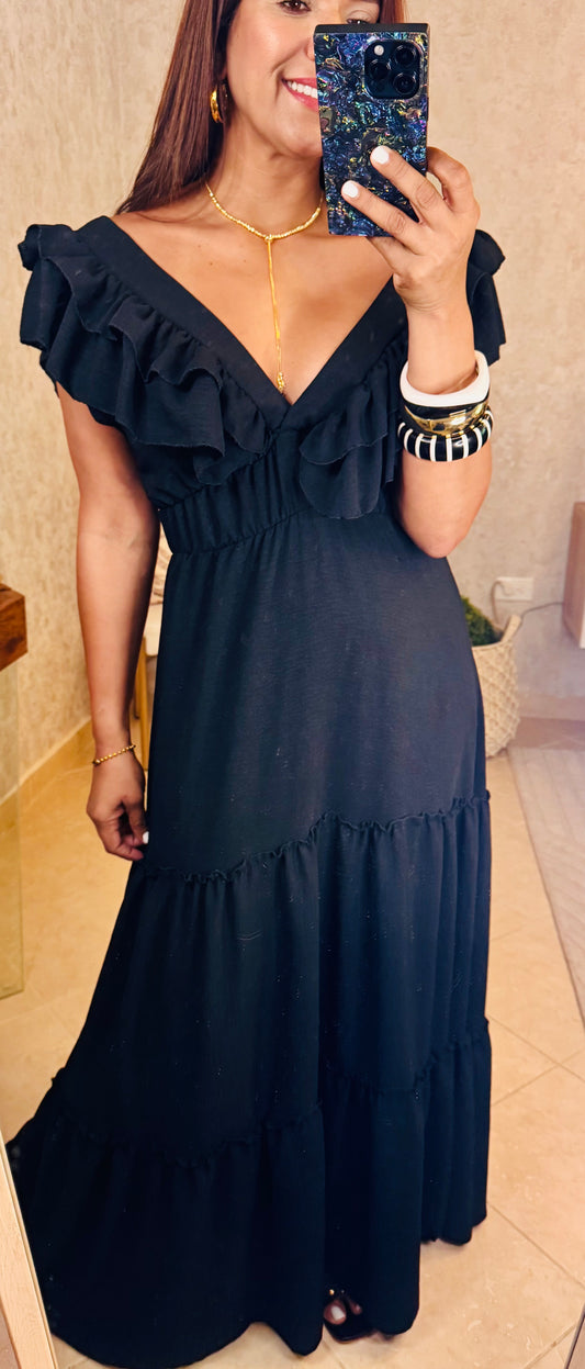 Maxi Ruffle Black dress