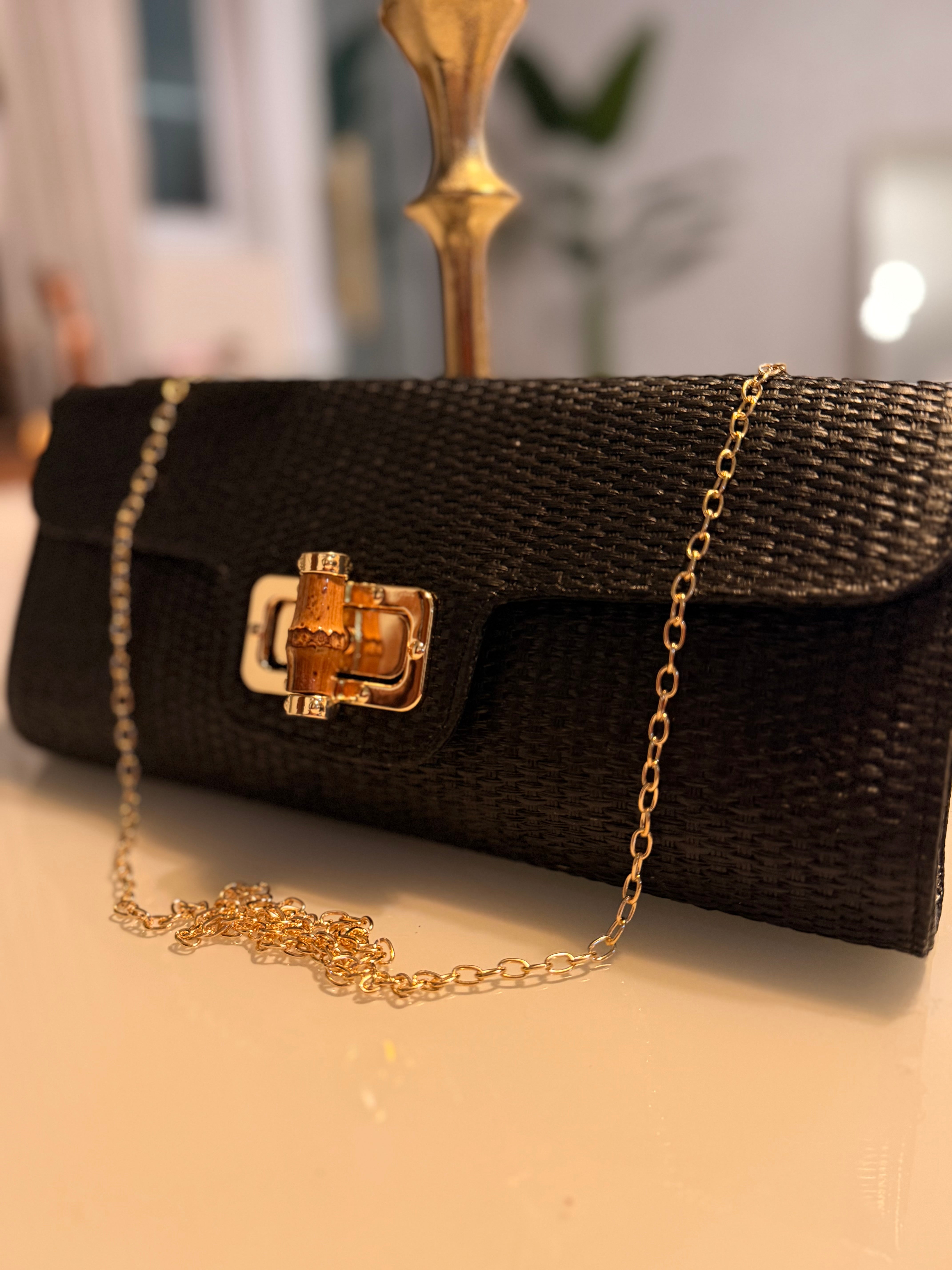 Clutch black and gold