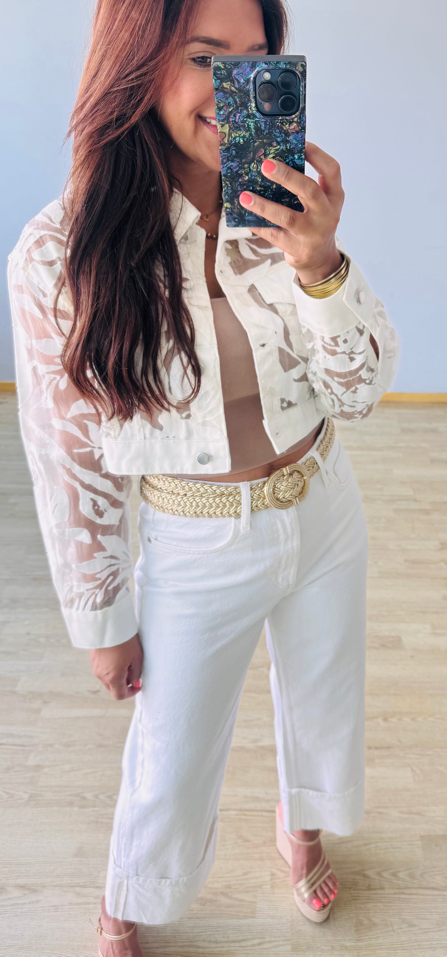 White Capri Luxe Denim