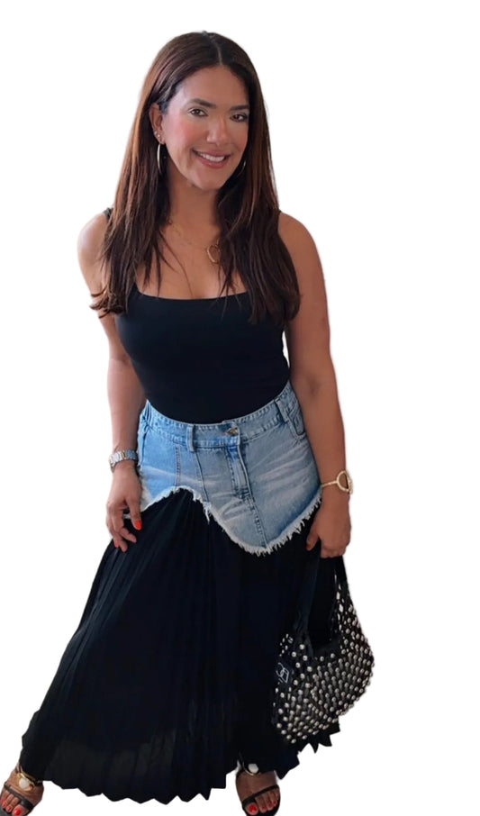 Denim contract skirt