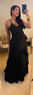 Chocolate Ruffle / Maxi Dress