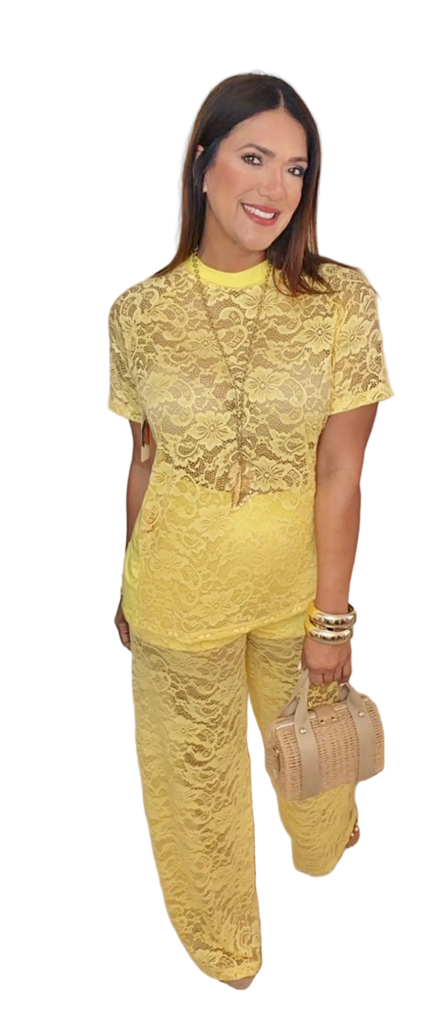 ✨ Scarlet Lace Luxe Set – Yellow- Exclusive Opal Edition