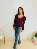 Velvet Ruffle Top