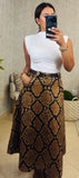 Snake Suede Skirt