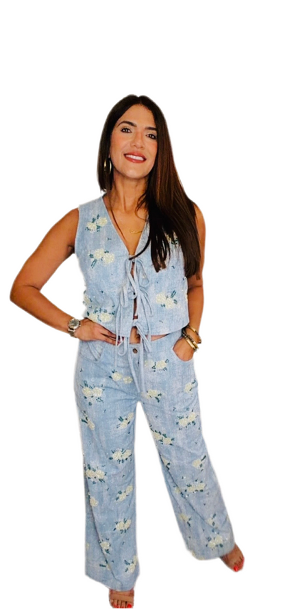 Floral denim set