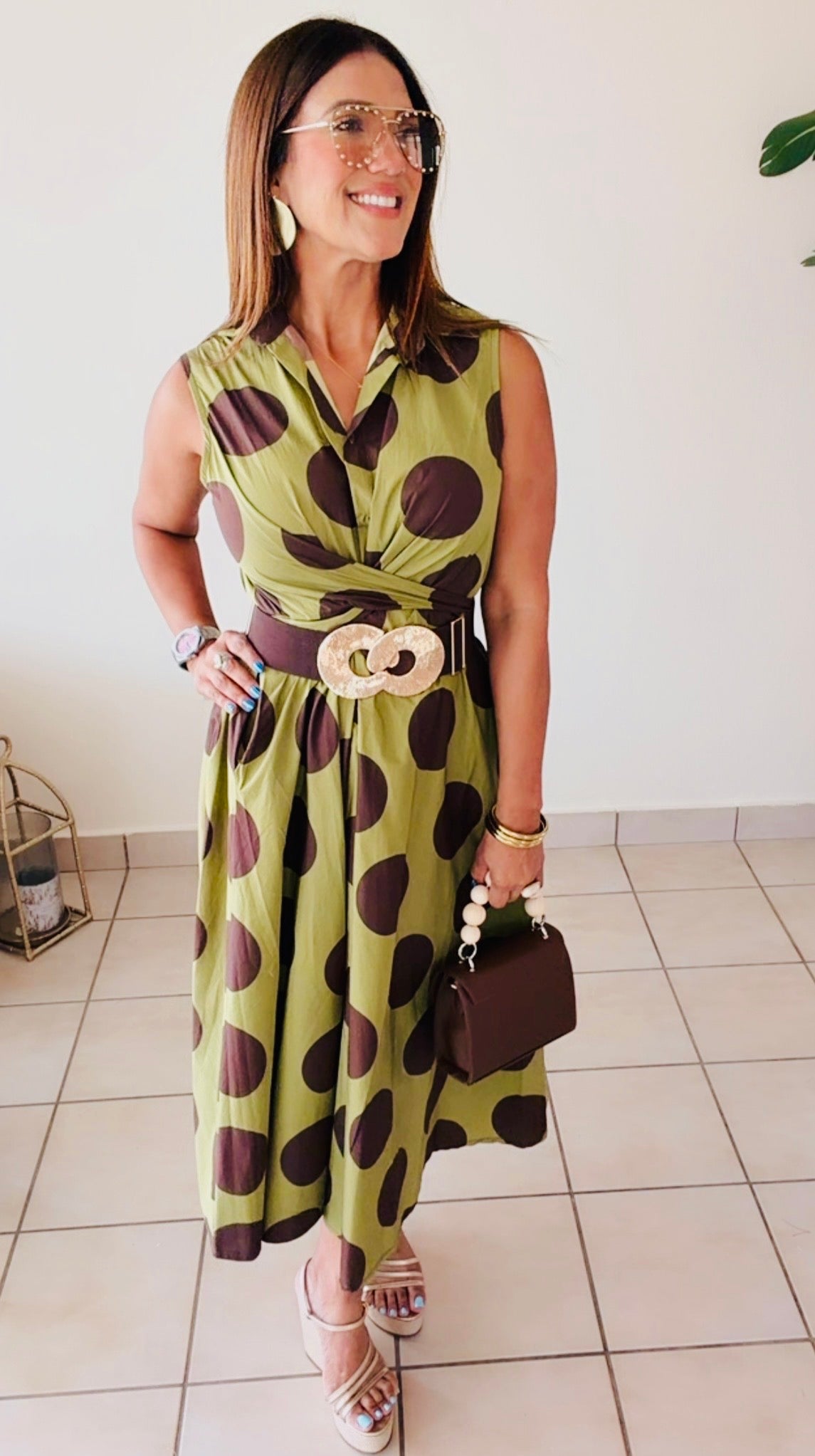 Olive/ Choco Italian Dress