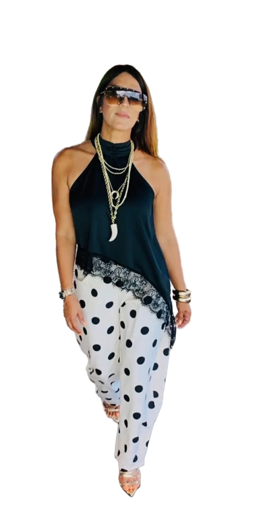 Polkadots Italian Barrel pants pre-Order (Black)