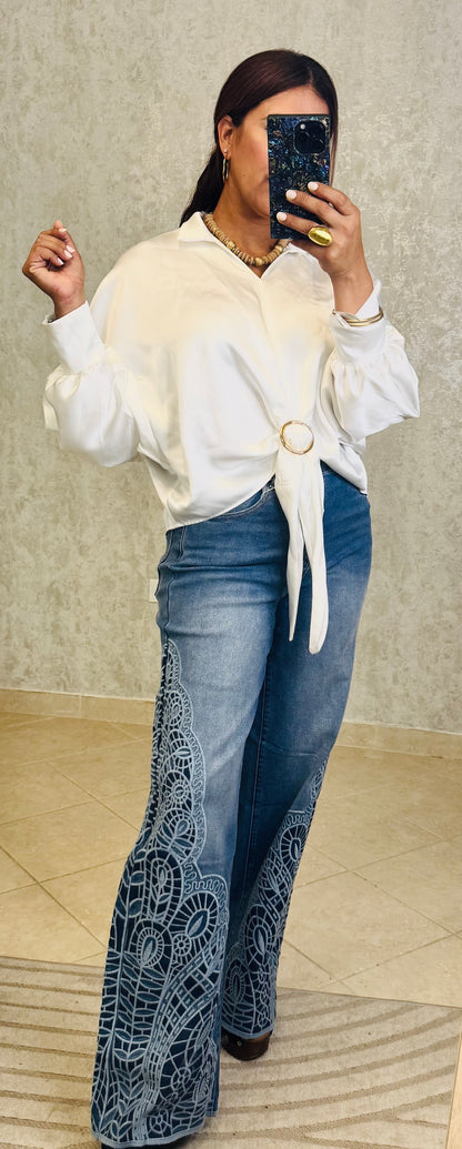 Satin Top long sleeve