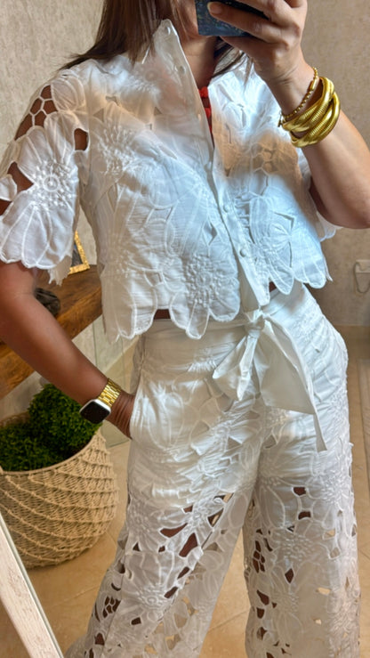 White Lace Sleeve Set