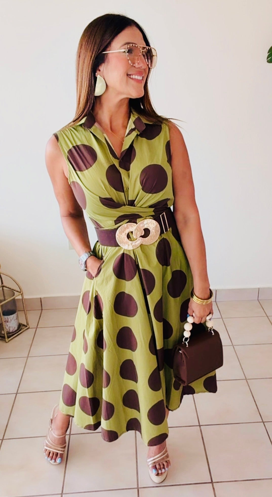 Olive/ Choco Italian Dress