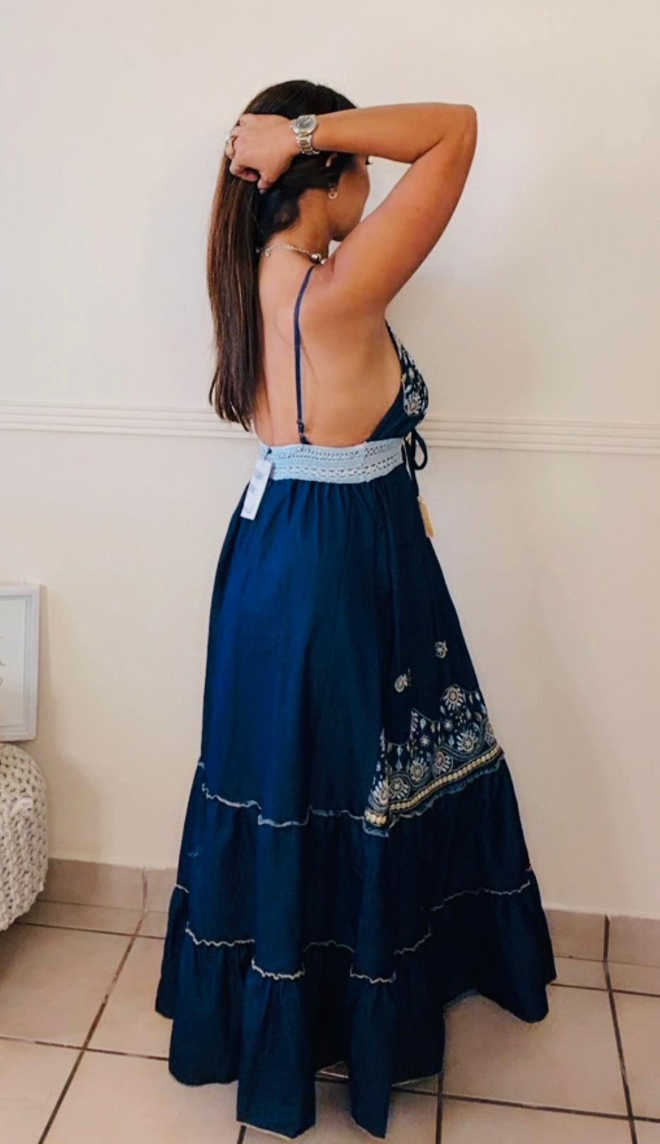 Italian Embroidered Boho Maxi Dress