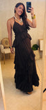 Chocolate Ruffle / Maxi Dress