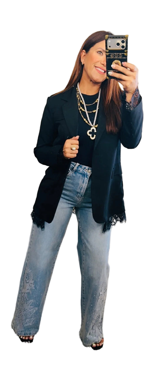 Italian Midnight Lace Blazer