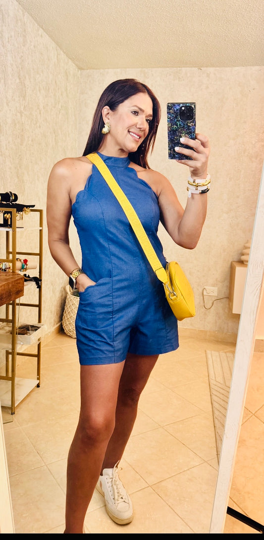 Blue casual Rumper