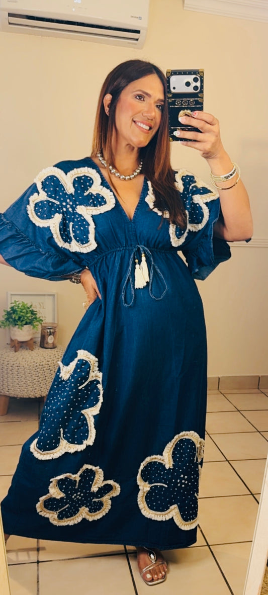 Flower detail Italian dress