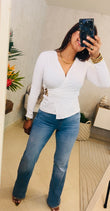 Gold Detail White Blouse