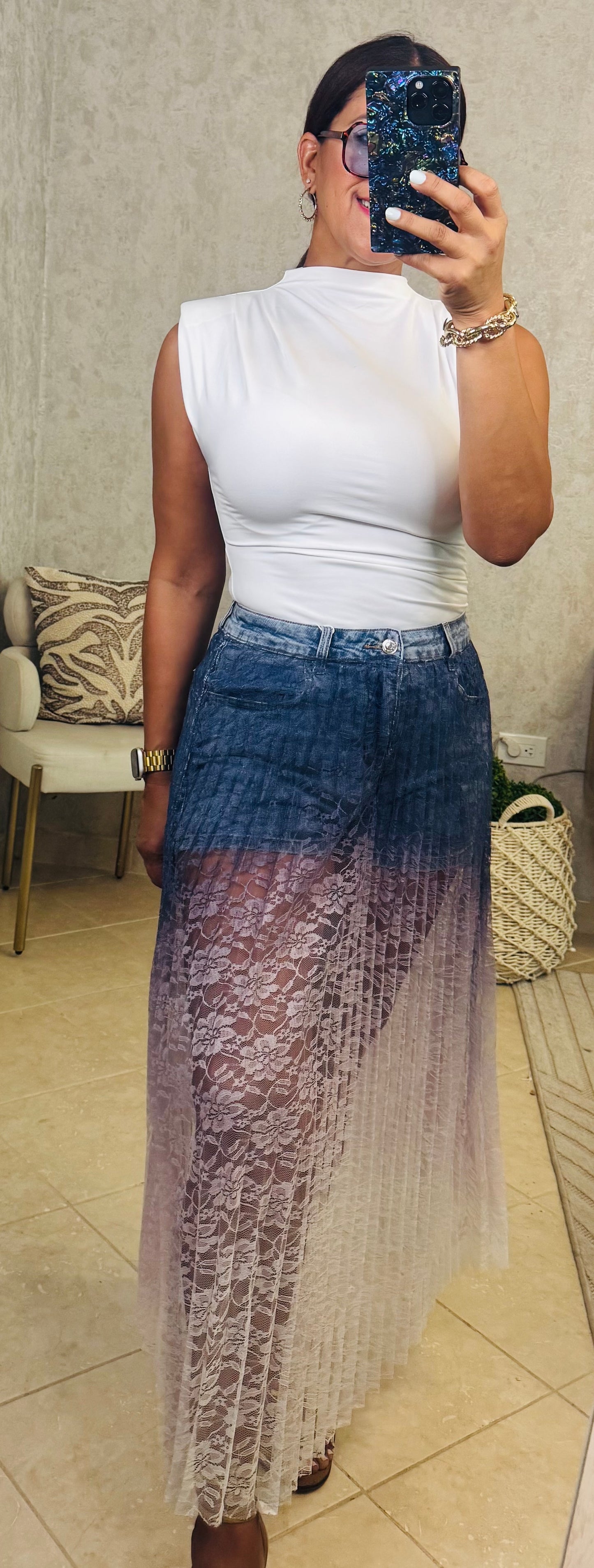 Midi Lace Skirt