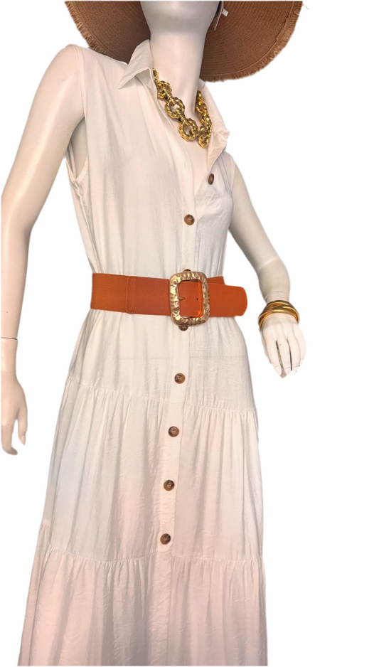 White Maxi Dress with details