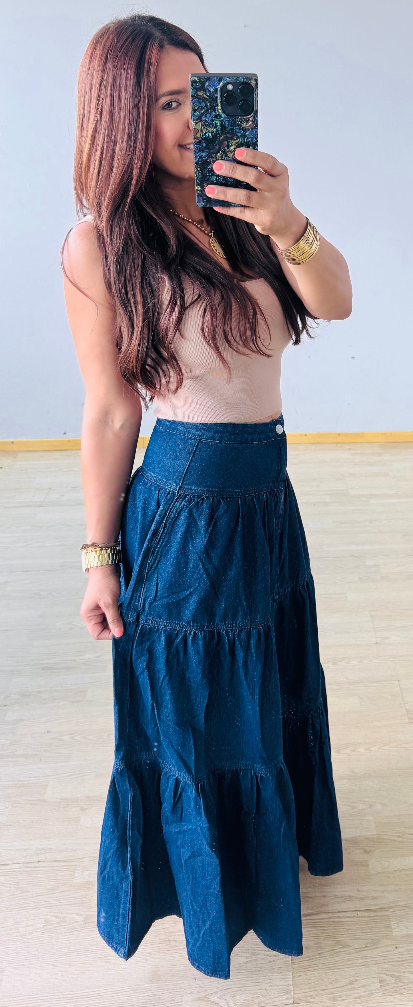 Denim Maxi Skirt