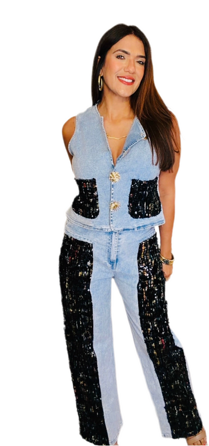 Black Spark Denim Set